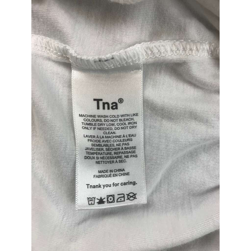 TNA Cropped Sweatshirt Women S White Elastic Hem Long Sleeve