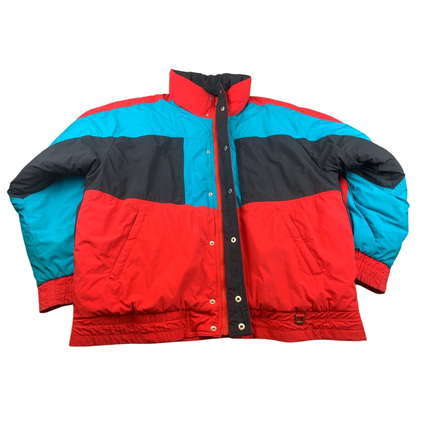 Vintage Profile Mens Extra Large Red Blue Black Ski Puffer Jacket Coat