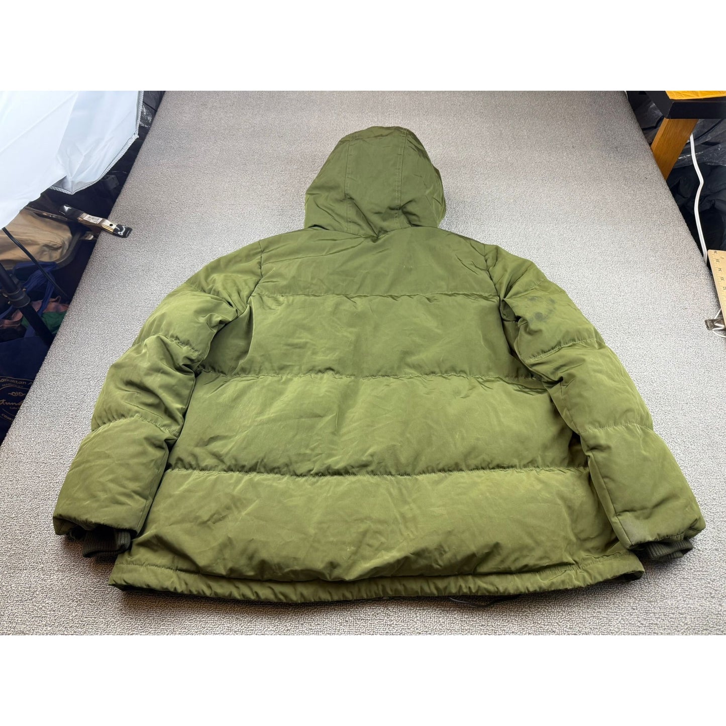 Madewell Women's Large Quilted Down Puffer Parka Green Jacket Coat