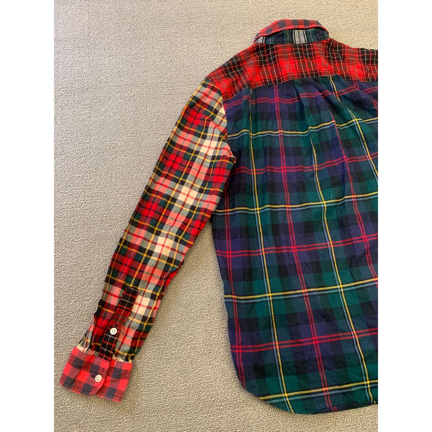 Ralph Lauren Youth XL 18 20 Multi-Color Patchwork Plaid Button Down Shirt