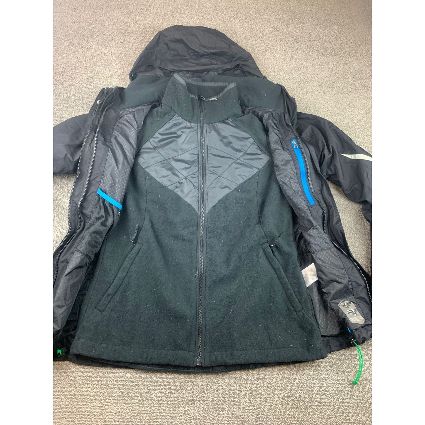 Columbia Jacket Womens L Omni Tech Heavy Coat Lined Waterproof Interchange Adult
