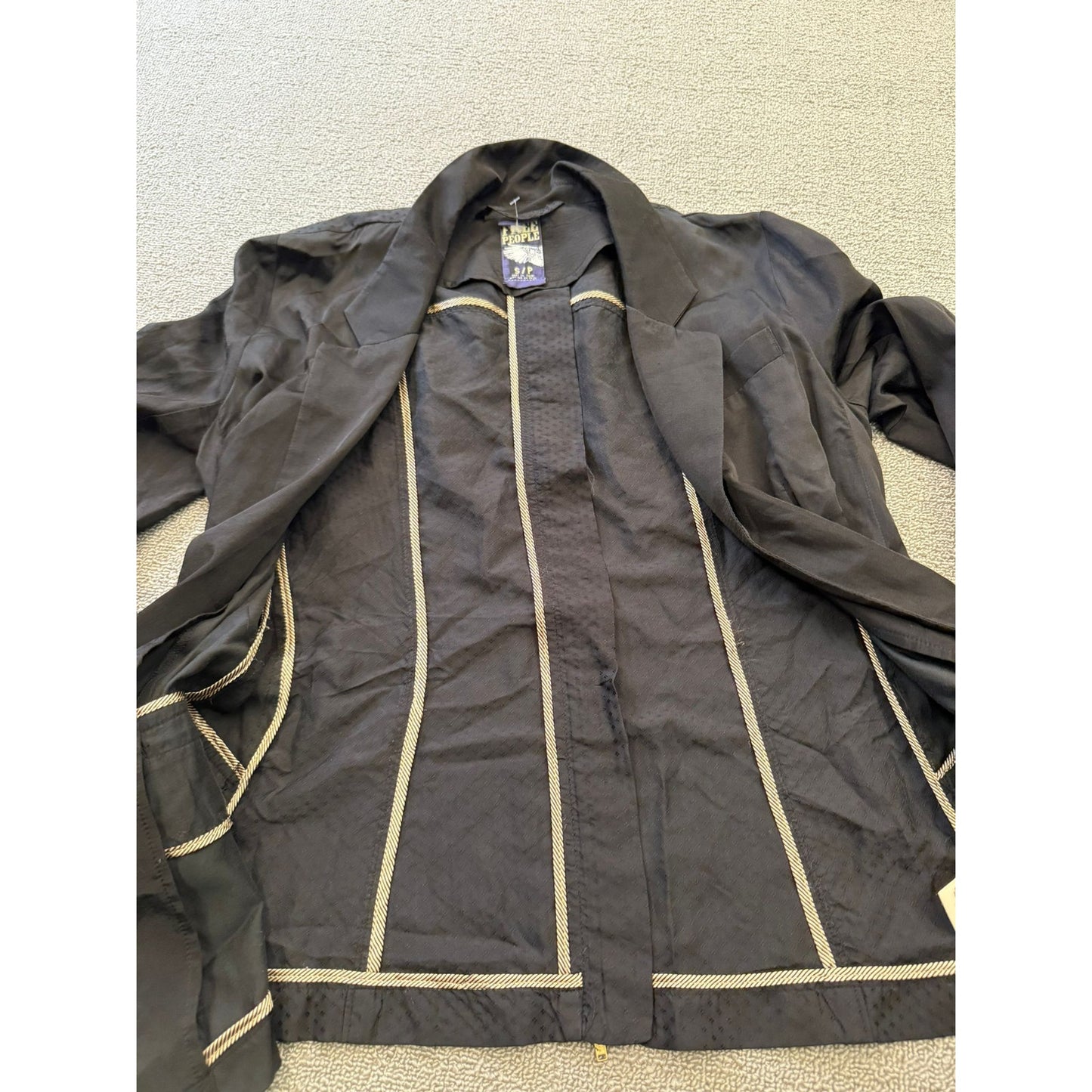 FREE PEOPLE Women's Small Black Military Style Blazer