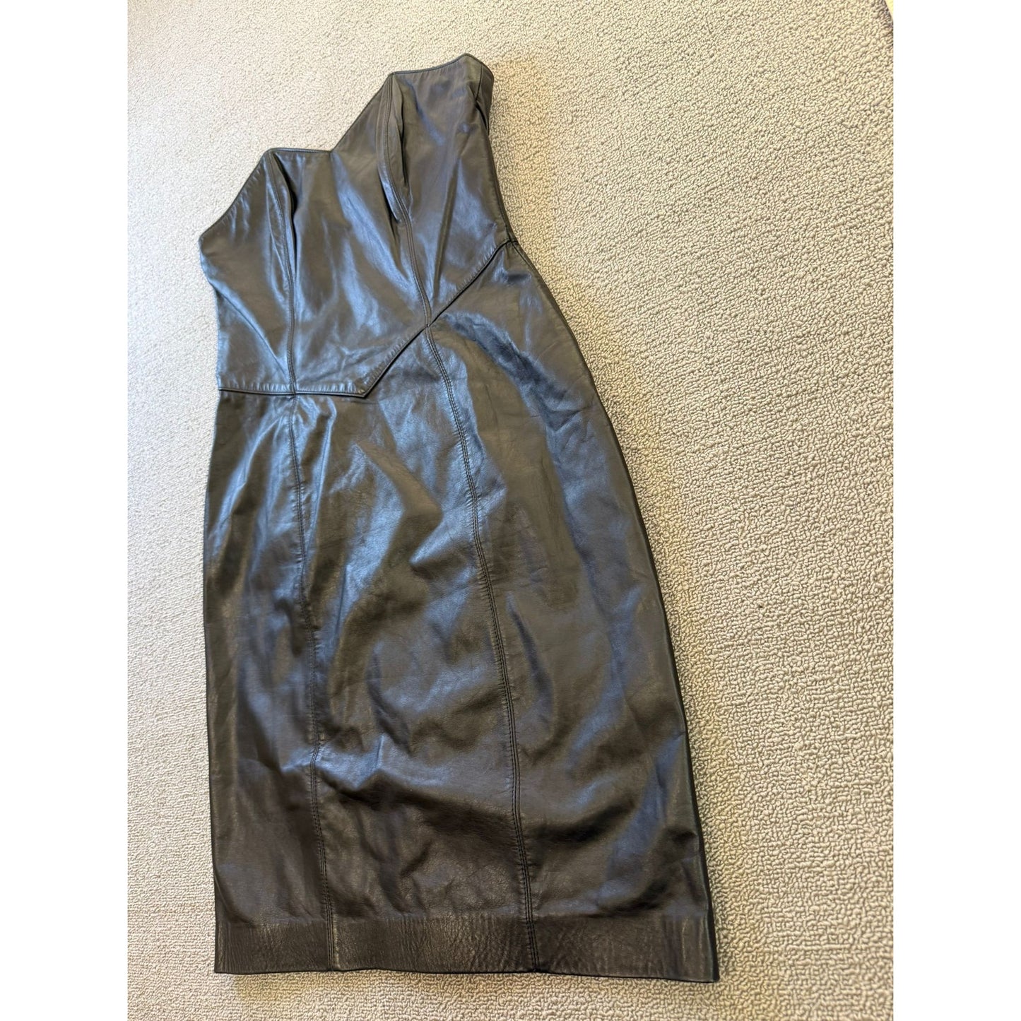 Laurice Vintage Size 3/4 Women's Black Leather Strapless Mini Dress