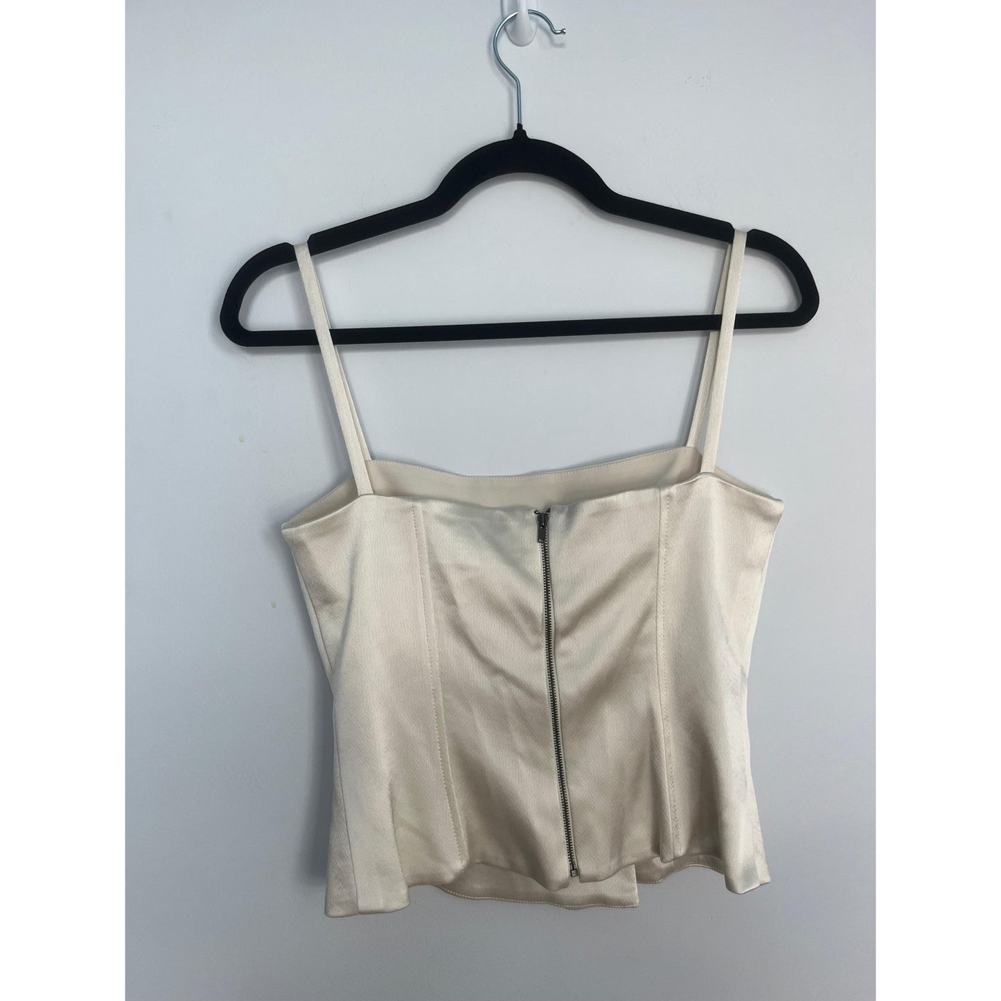 Kimberly Taylor Satin Corset Cami Top Women Small Strapless Bustier Ivory