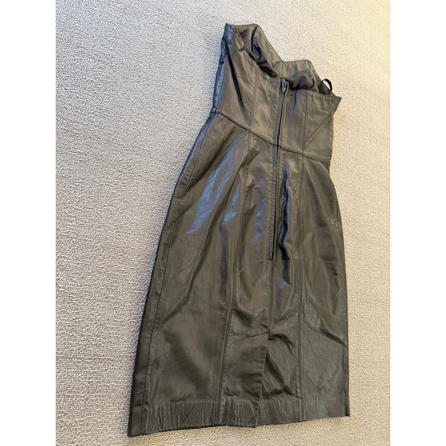 Laurice Vintage Size 3/4 Women's Black Leather Strapless Mini Dress