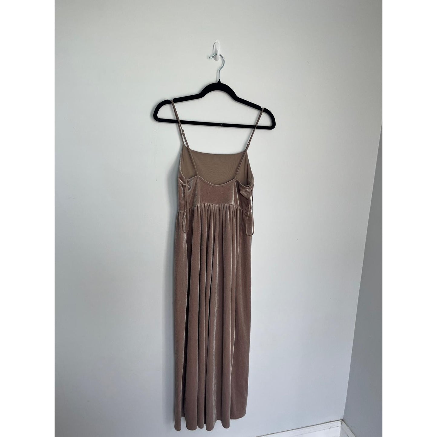 Urban Outfitters Velvet Jumpsuit Womens Small Pink Wide Leg Strappy