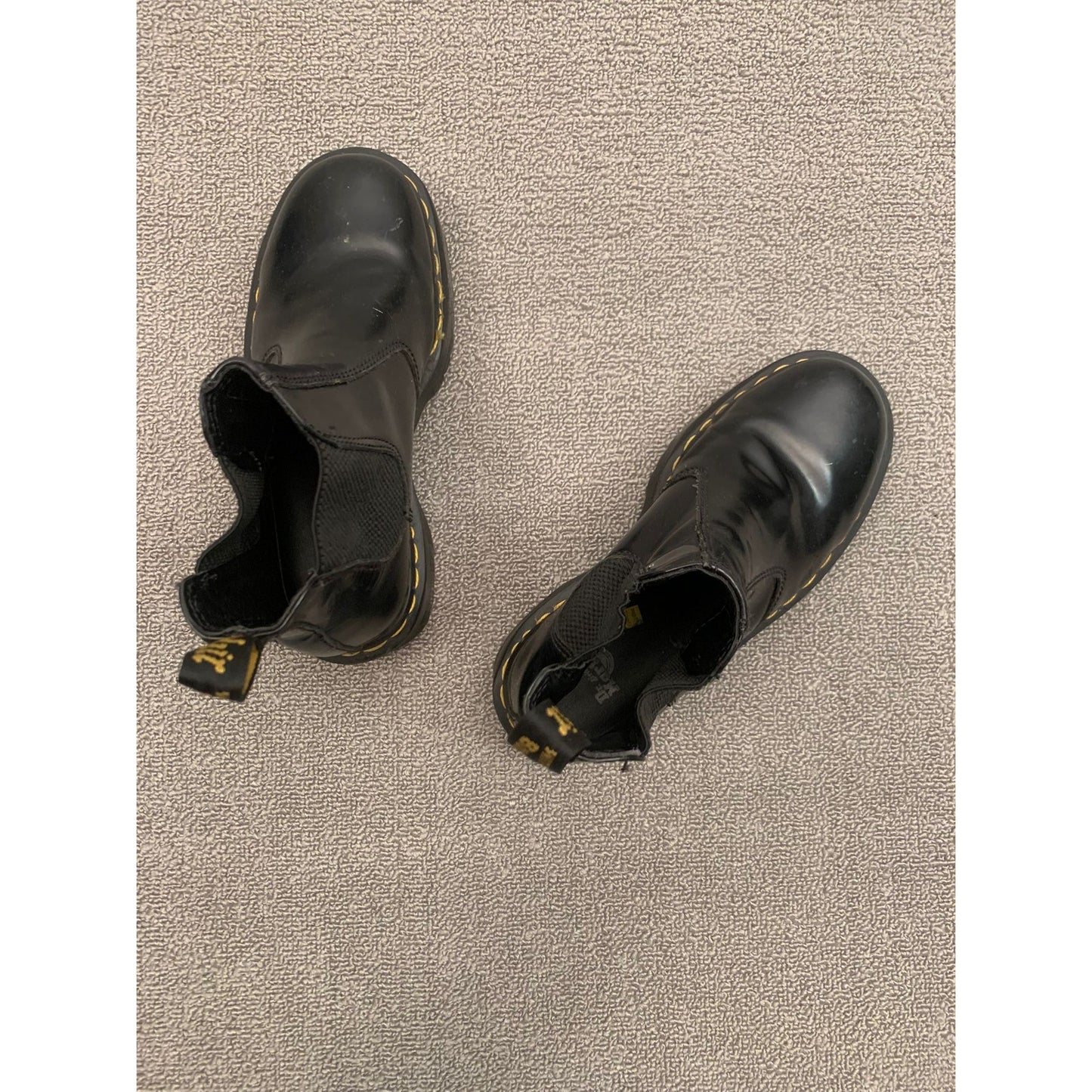 Dr Martens 2976 QUAD Platform Chelsea Boots Black Leather Size Mens 6 Women’s 7