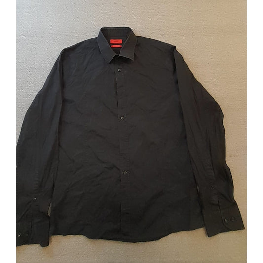 HUGO Hugo Boss Mens Small Black Slim Line Long Sleeve Dress Shirt