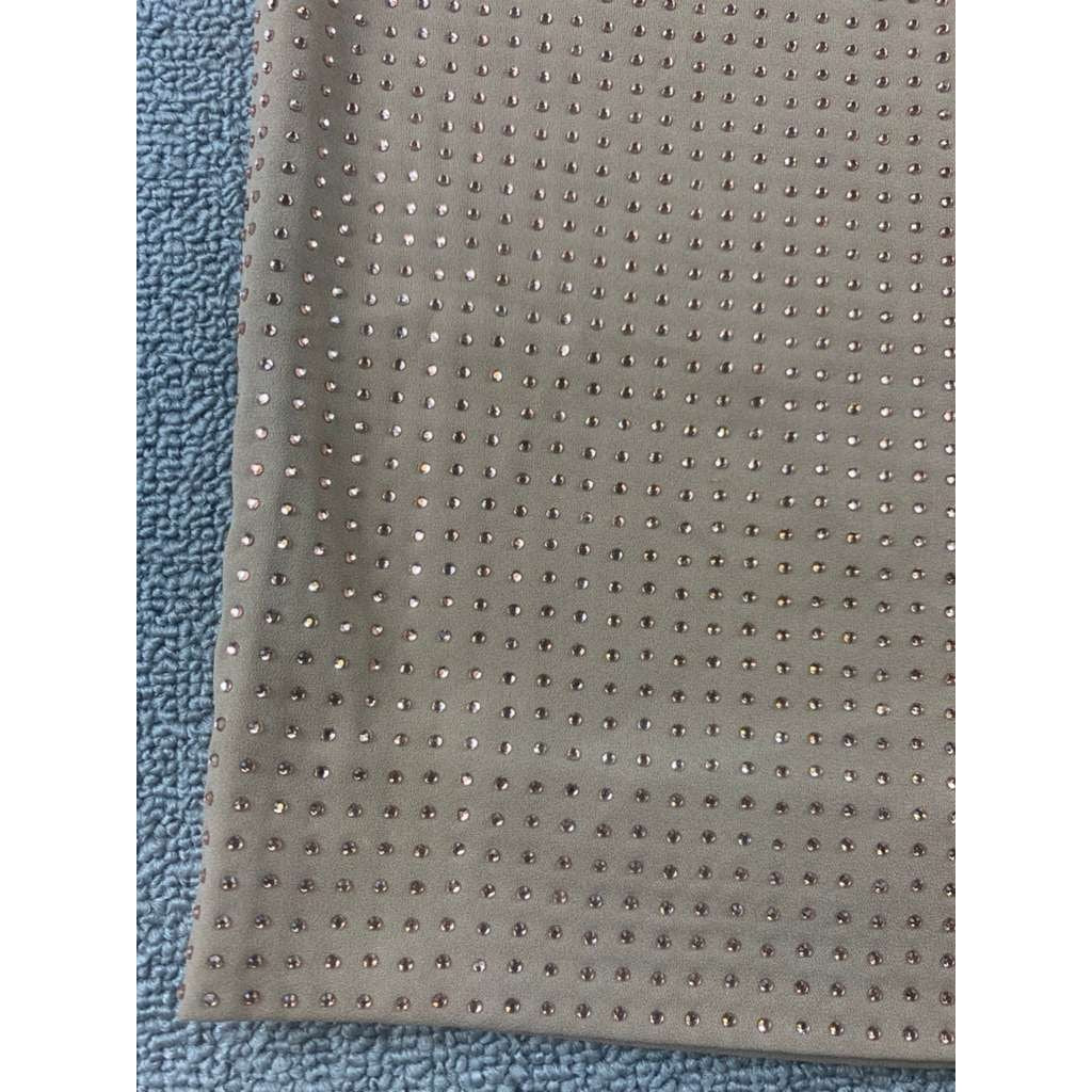 Reiss Size 6 Beige Arielle Embellished Wide Leg Pants Rhinestone Buckle Waist