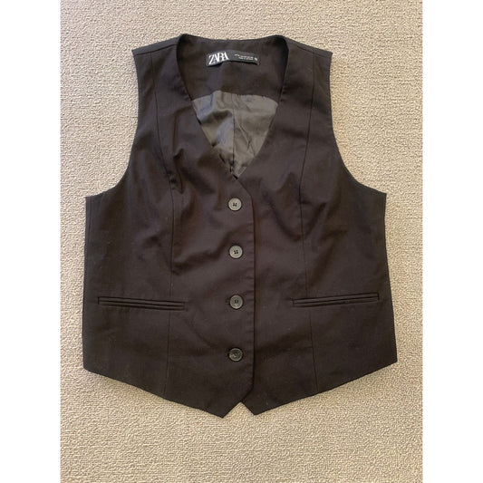 ZARA Women's XS Black Vest Dressy Formal