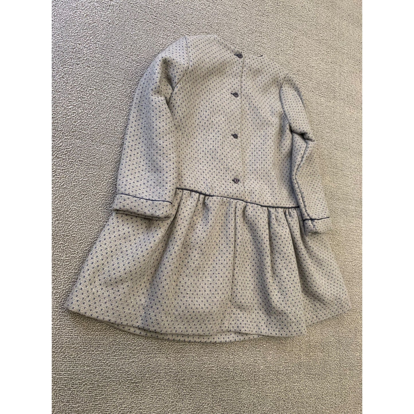Martina Charlotte Girls 4Y Gray And Navy Drop Waist Dress