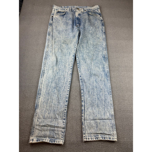 Vintage Wrangler Men's 36x34 Blue Acid Wash Authentic Jeans