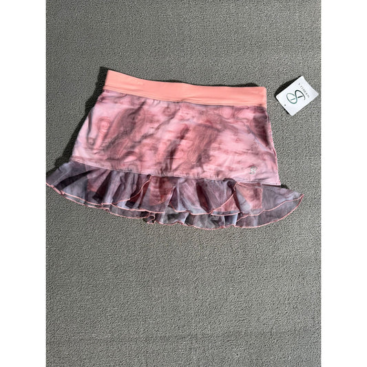 Sofibella Ruffle Tennis Skort with Tags women M pink Paisley Ruffled Mesh
