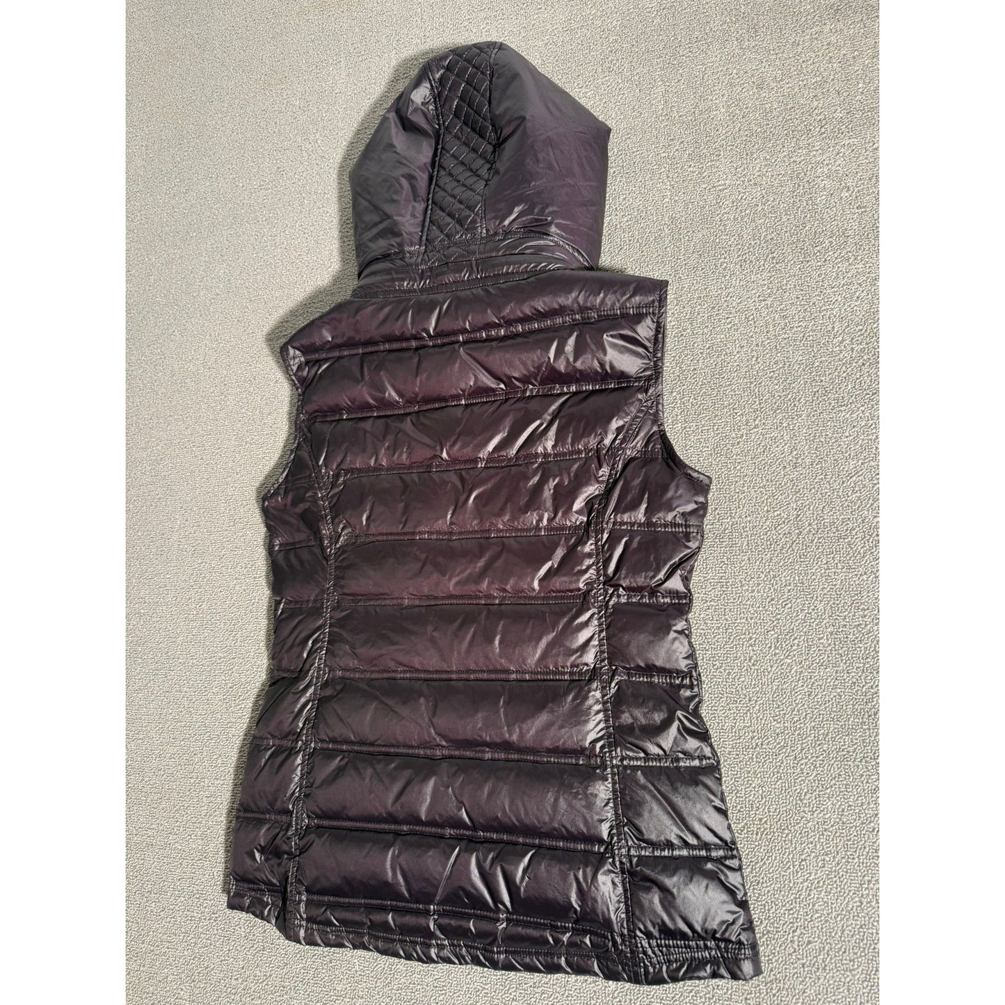 Pilot Athletic Quilted Puffer Vest Small Sleeveless Hooded Women Black