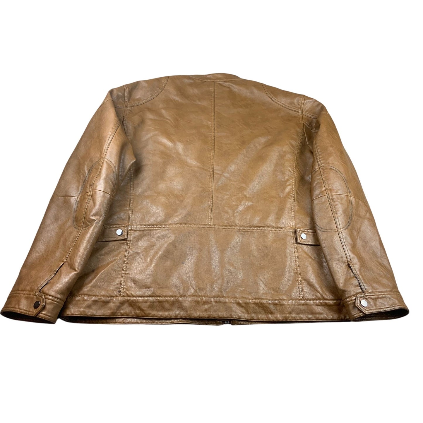 Paulo Solari Men's 5XL Brown Leather Jacket Quilted Lined