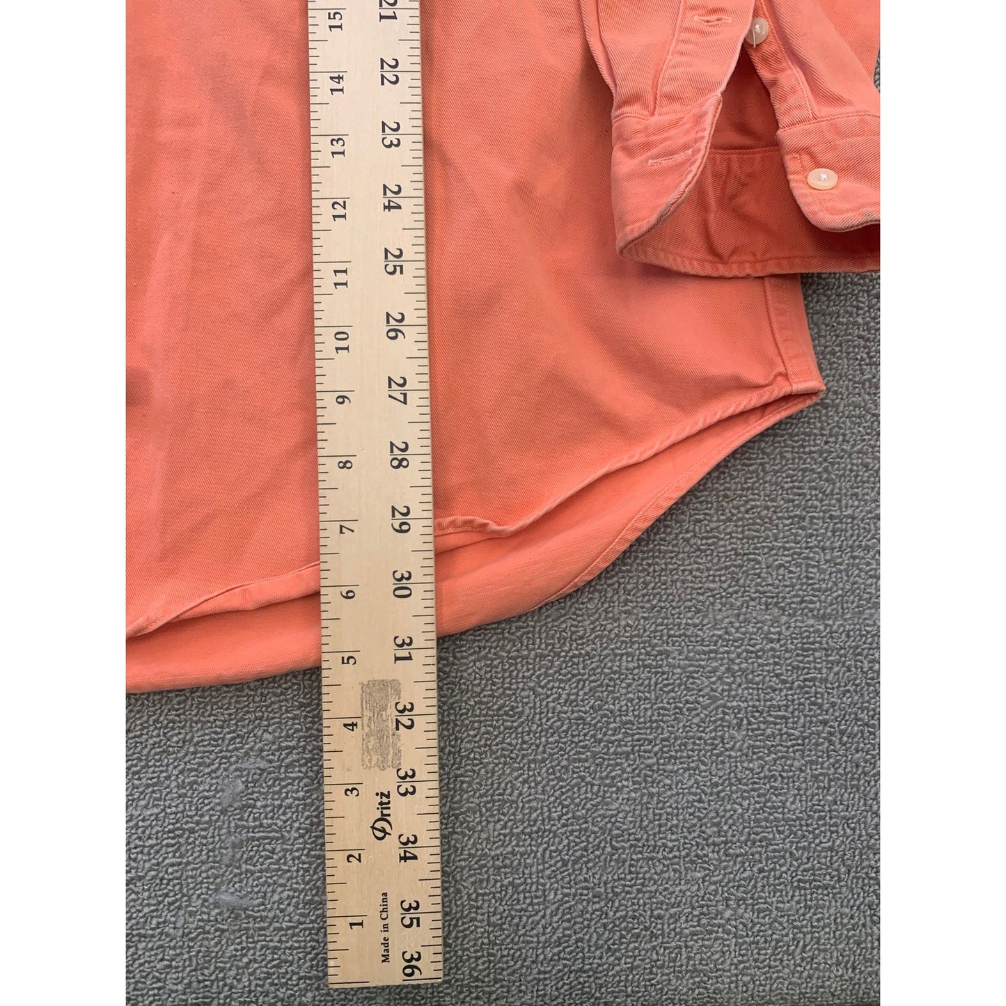 RALPH LAUREN Men's Large Orange Solid Button-Down Shirt