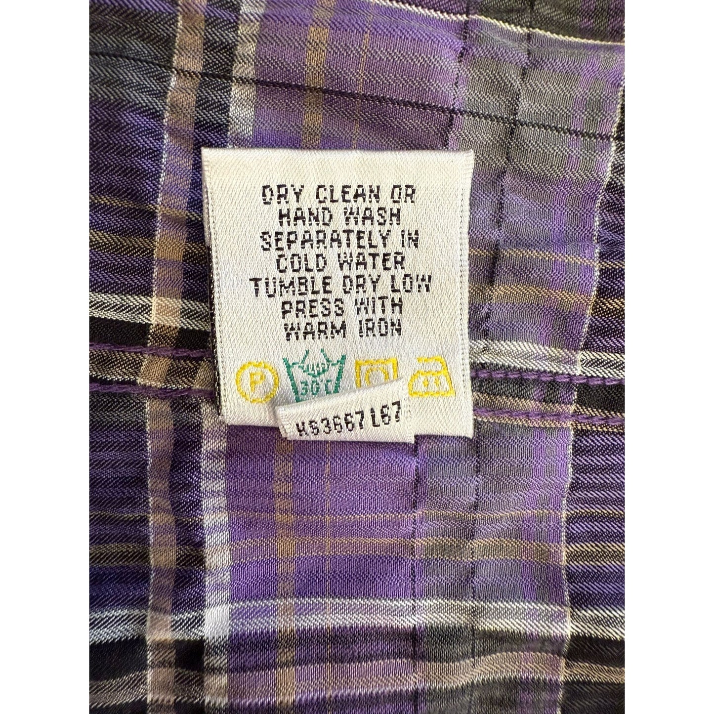 BUGATCHI Men's XL Purple Plaid Flannel Shirt - Shaped Fit Casual Top
