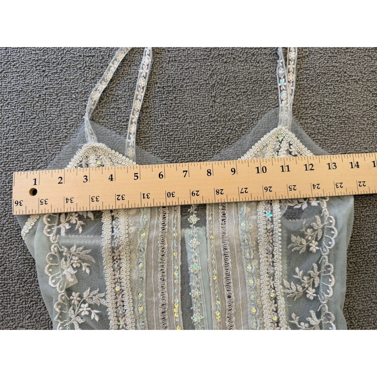 Mónica Socolovsky Female Sheer Lace Sequined Camisole Top Size 36 Blouse