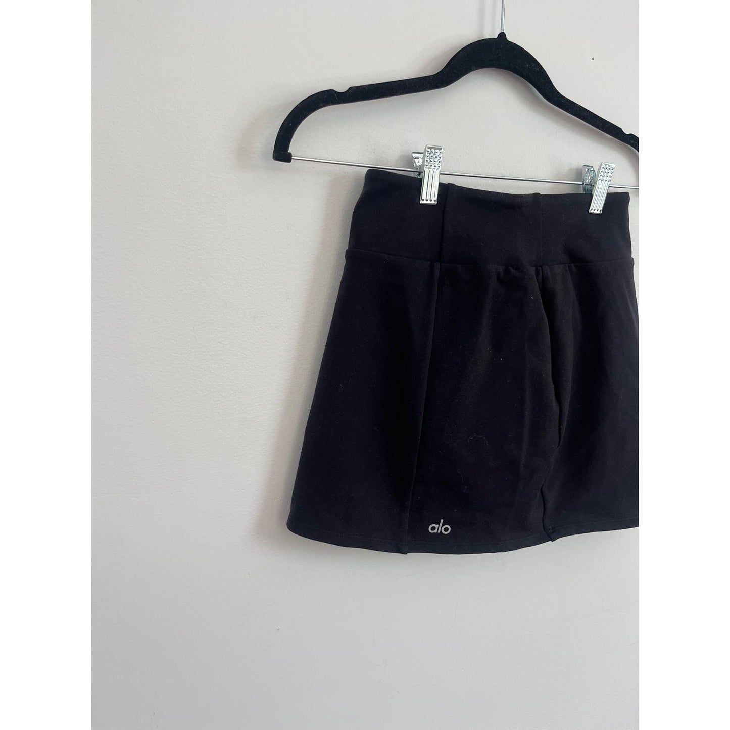 Alo Yoga Skirt Women XXS Black High Waist Pocket Stretch Mini