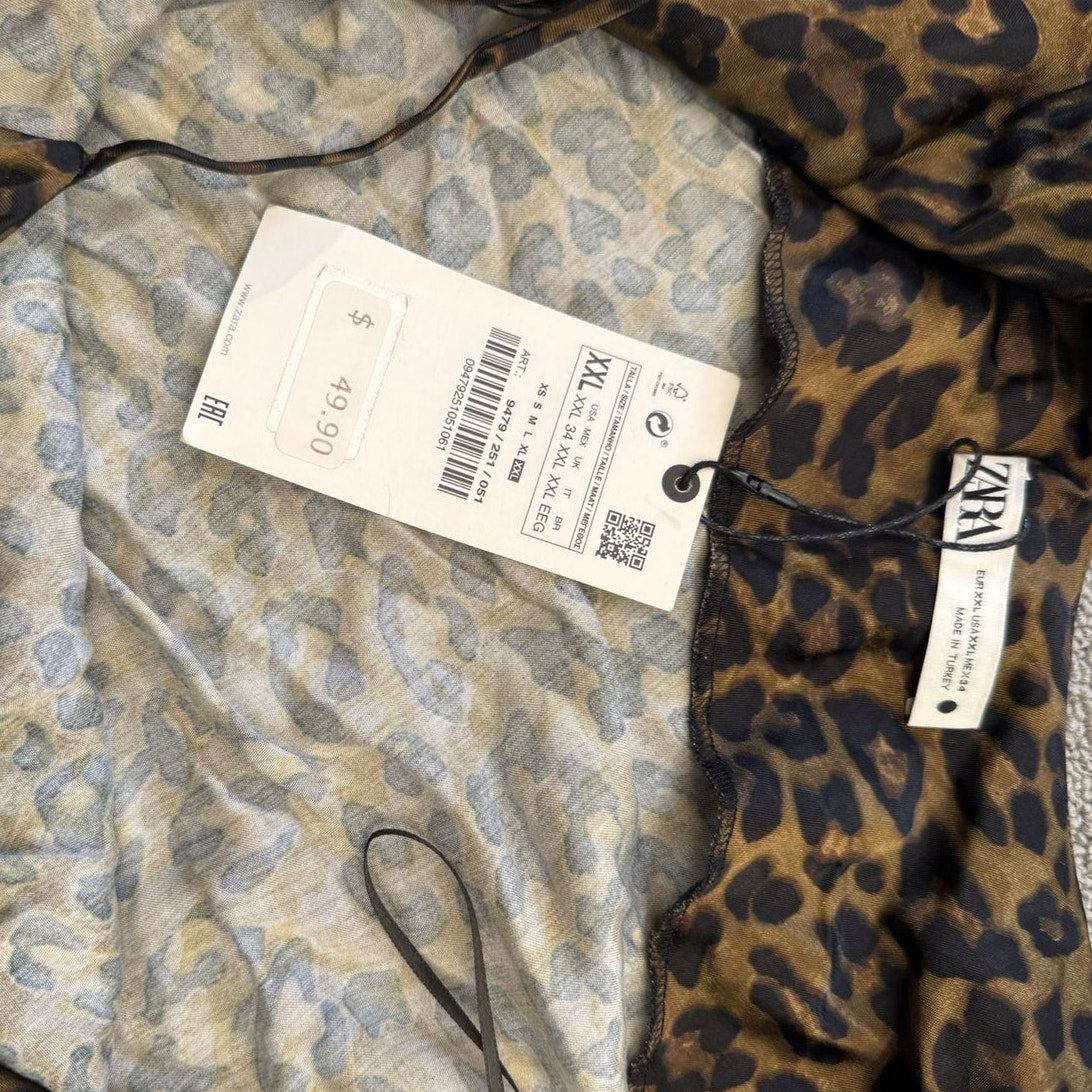 Zara Women's XXL NWT Leopard Print Slip Dress