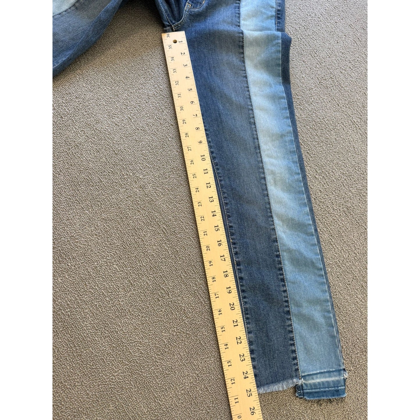 JUSTBLACK Female Light Dark Wash Denim Jeans Size 24 Raw Hem Straight Leg
