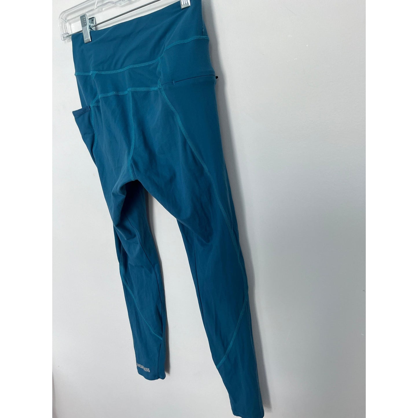 Hoka One One Leggings Women Small Blue Pocket Stretch Activewear