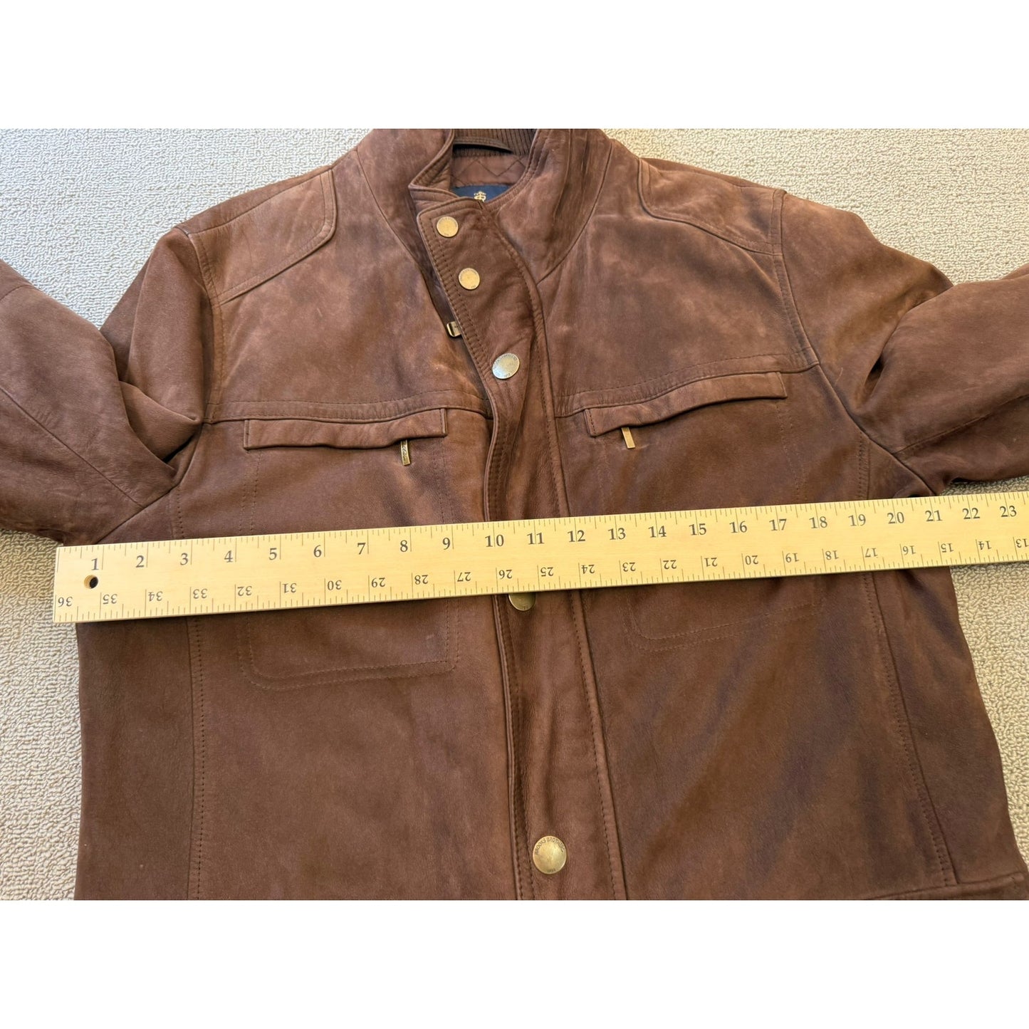 Brooks Brothers Men Size M Field Genuine Leather Jacket Brown Quilted Lining