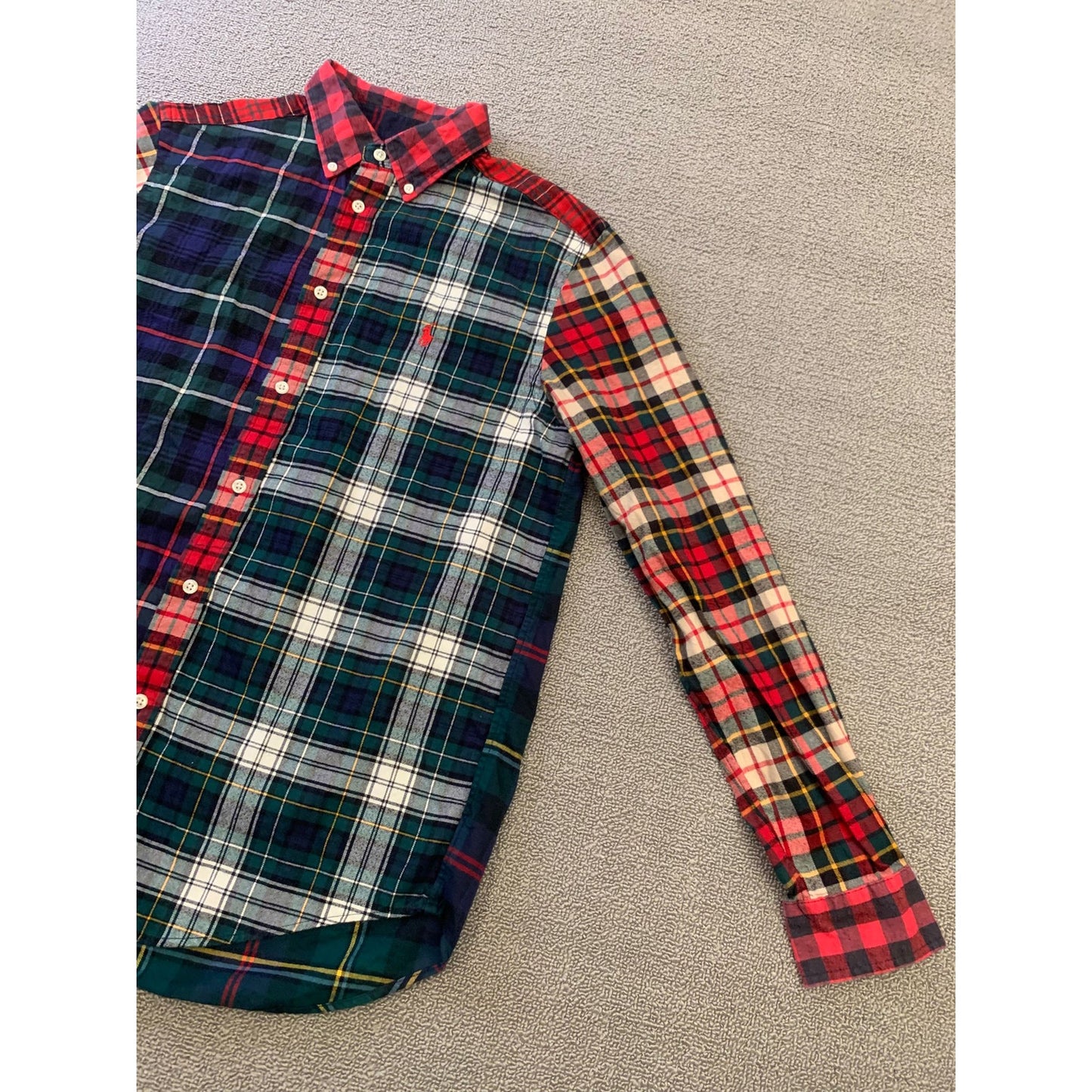 Ralph Lauren Youth XL 18 20 Multi-Color Patchwork Plaid Button Down Shirt