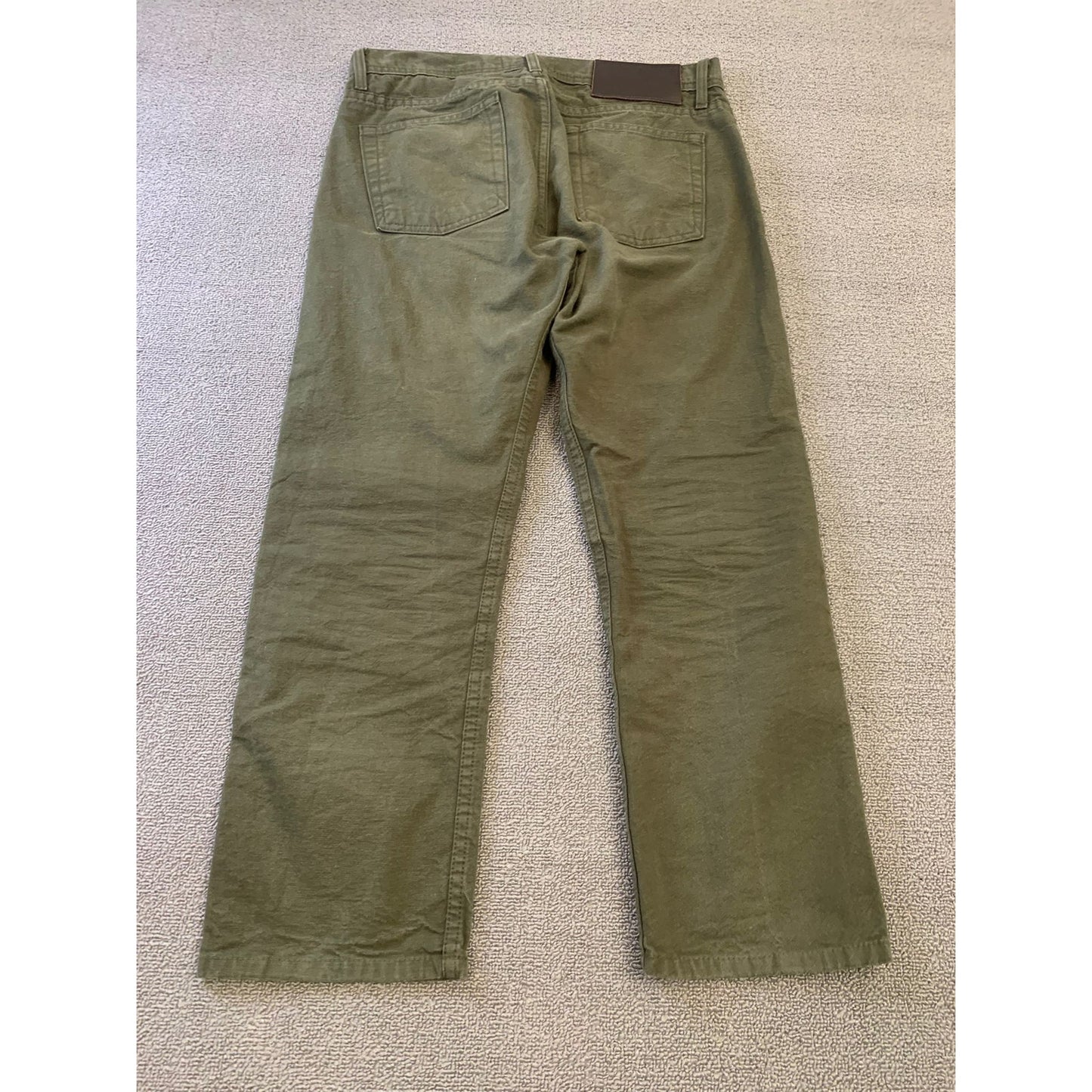 NAKED & FAMOUS Men's 32 Weird Guy Army Green Duck Selvedge Jeans
