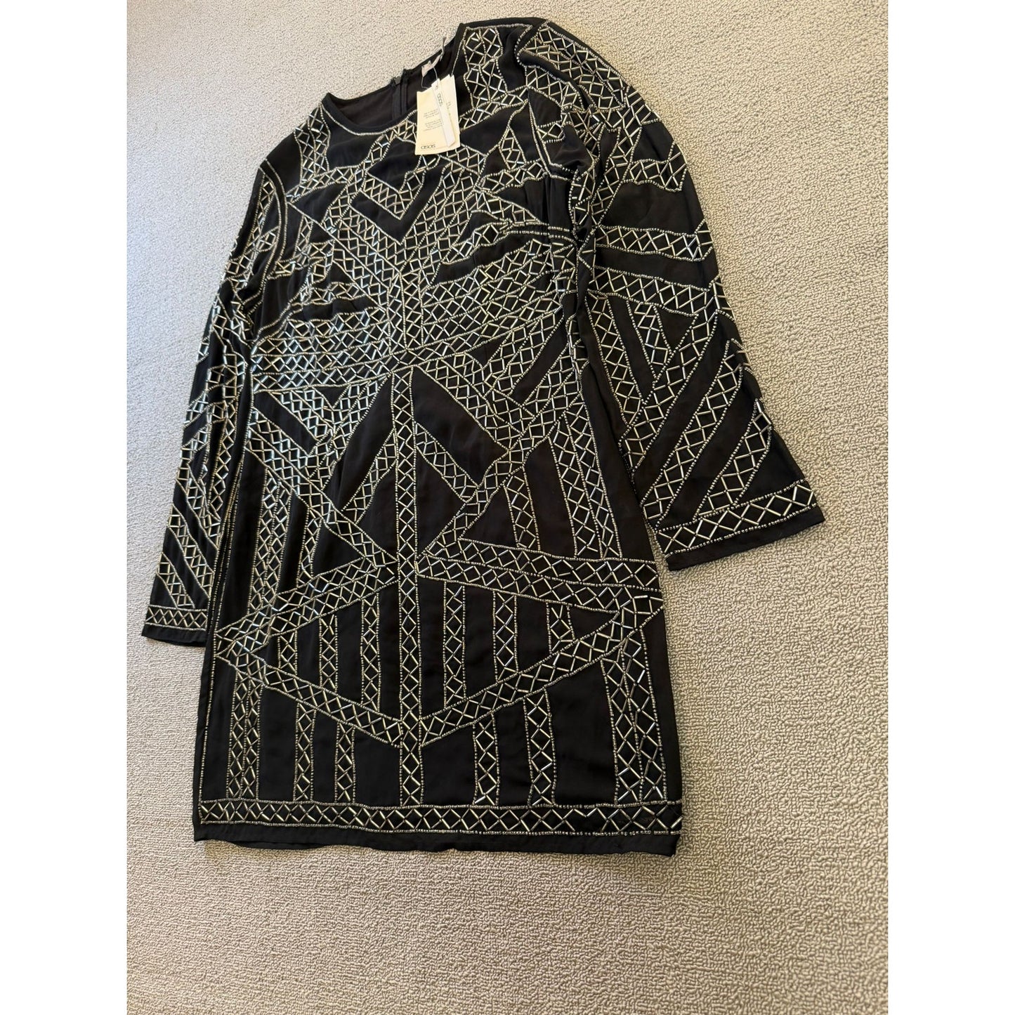 ASOS Womens Black Embellished Mini Dress US 14 NWT