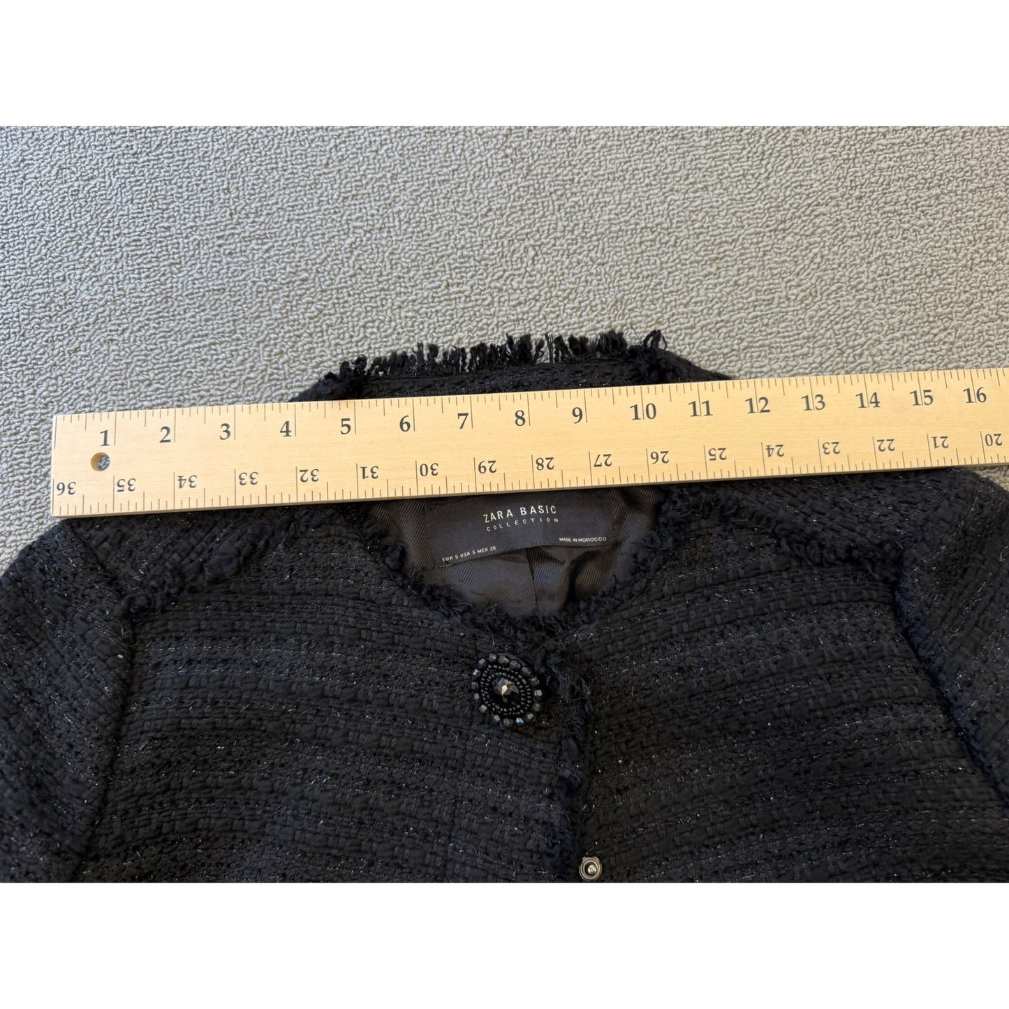 Zara Basic Collection Women's Size Small Black Tweed Jacket