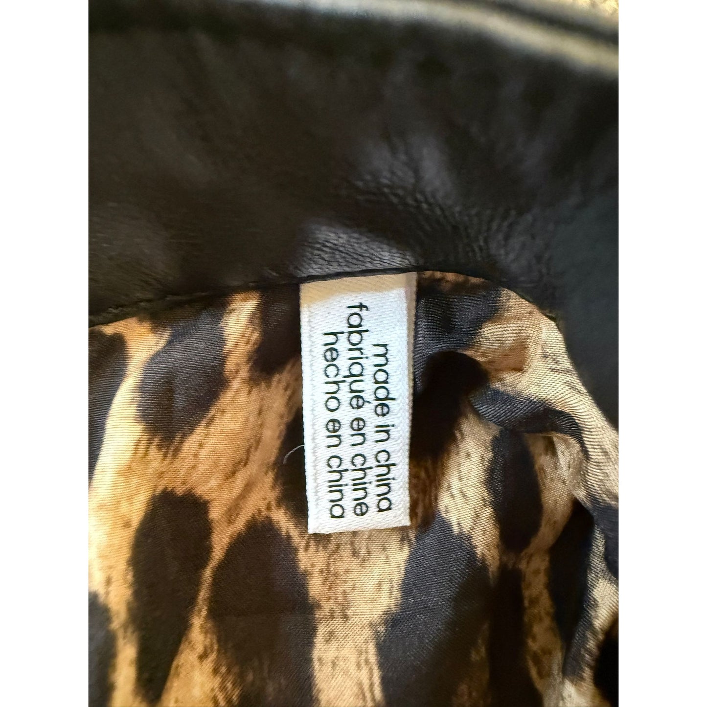 Calvin Klein Womens Large Black Faux Leather Biker Jacket Gold Zippers