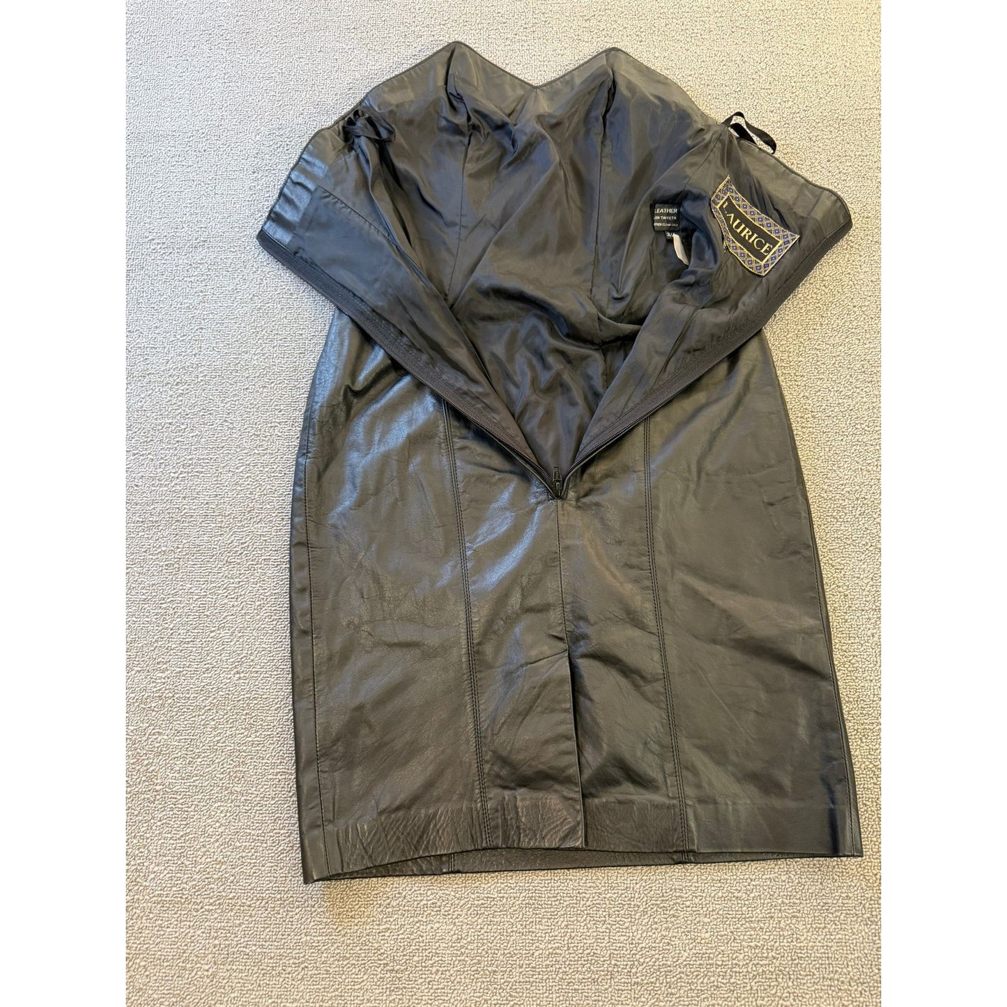 Laurice Vintage Size 3/4 Women's Black Leather Strapless Mini Dress