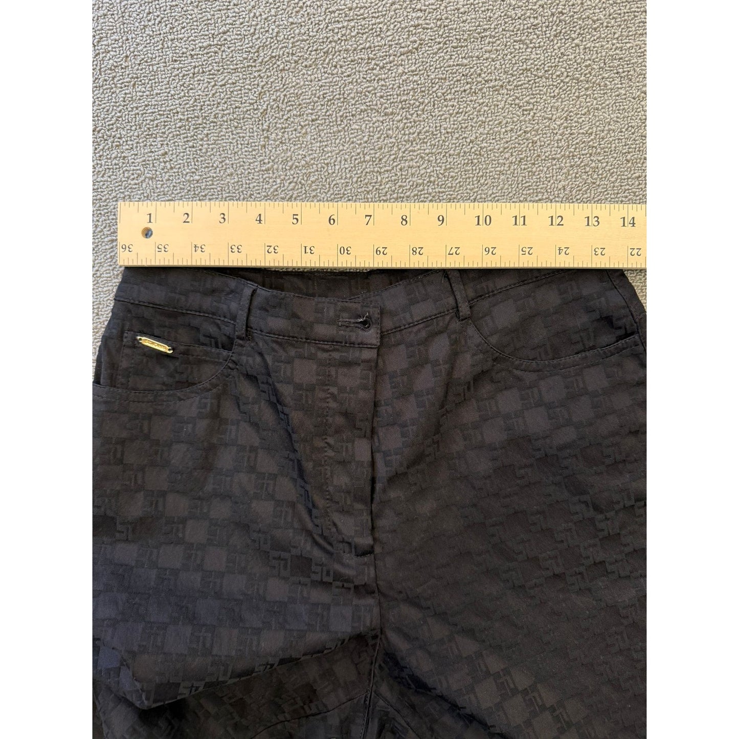 St. John Sport Essentials Women 10 Black SJ Fabric Straight Leg Dress Pants