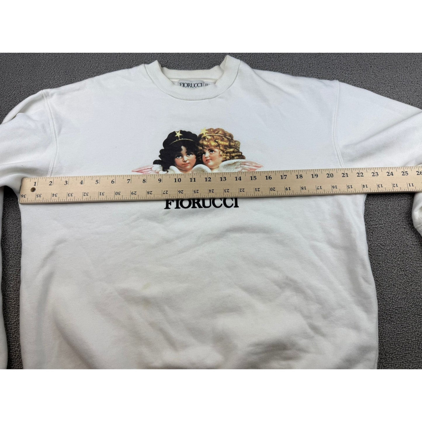 Fiorucci Angels Women Extra-small White Crewneck Sweatshirt Pullover