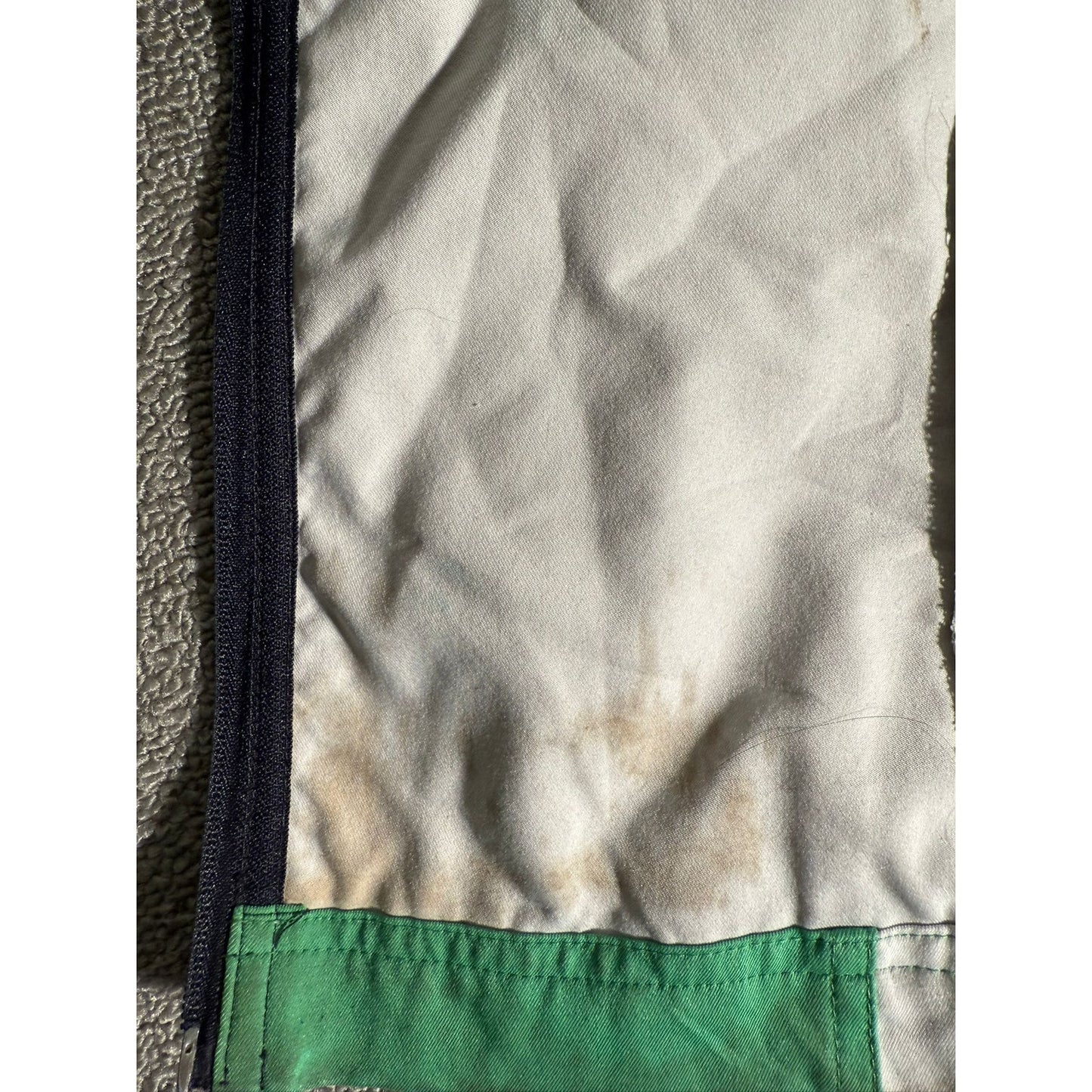 Green Navy Color White Turtleneck Jacket Women L Fall Athletic