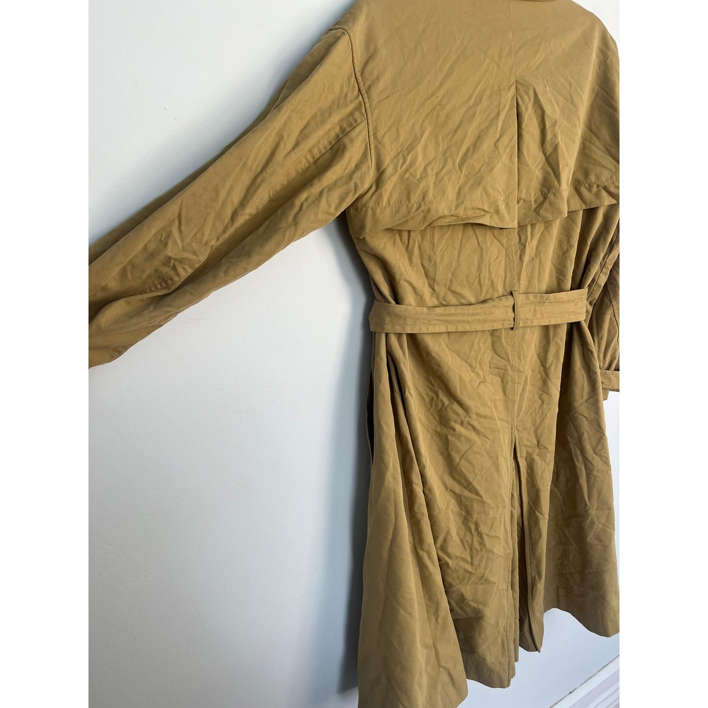 Nili Lotan Trench Coat Women S Tan Belted Cotton Double Breasted Lined