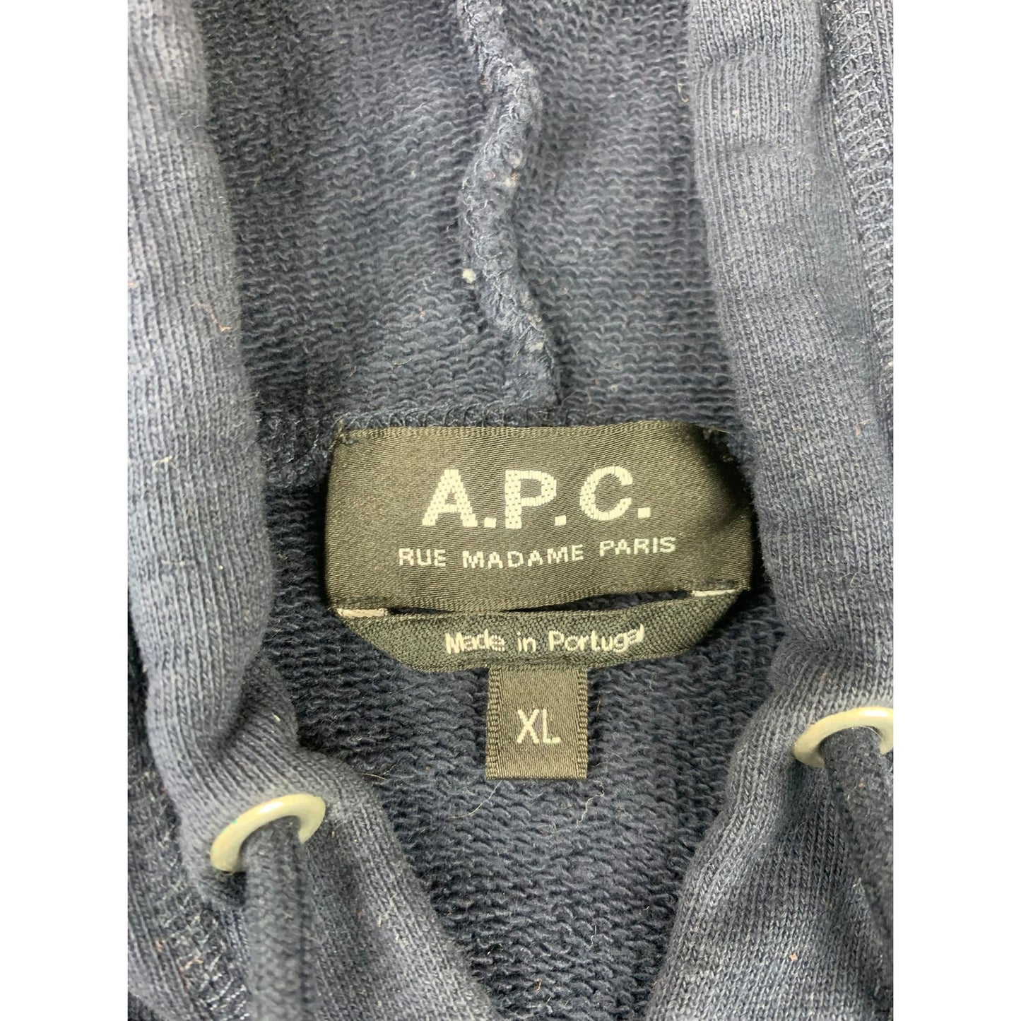 A.P.C. Men's Extra Large Navy Blue Classic Pullover Hoodie