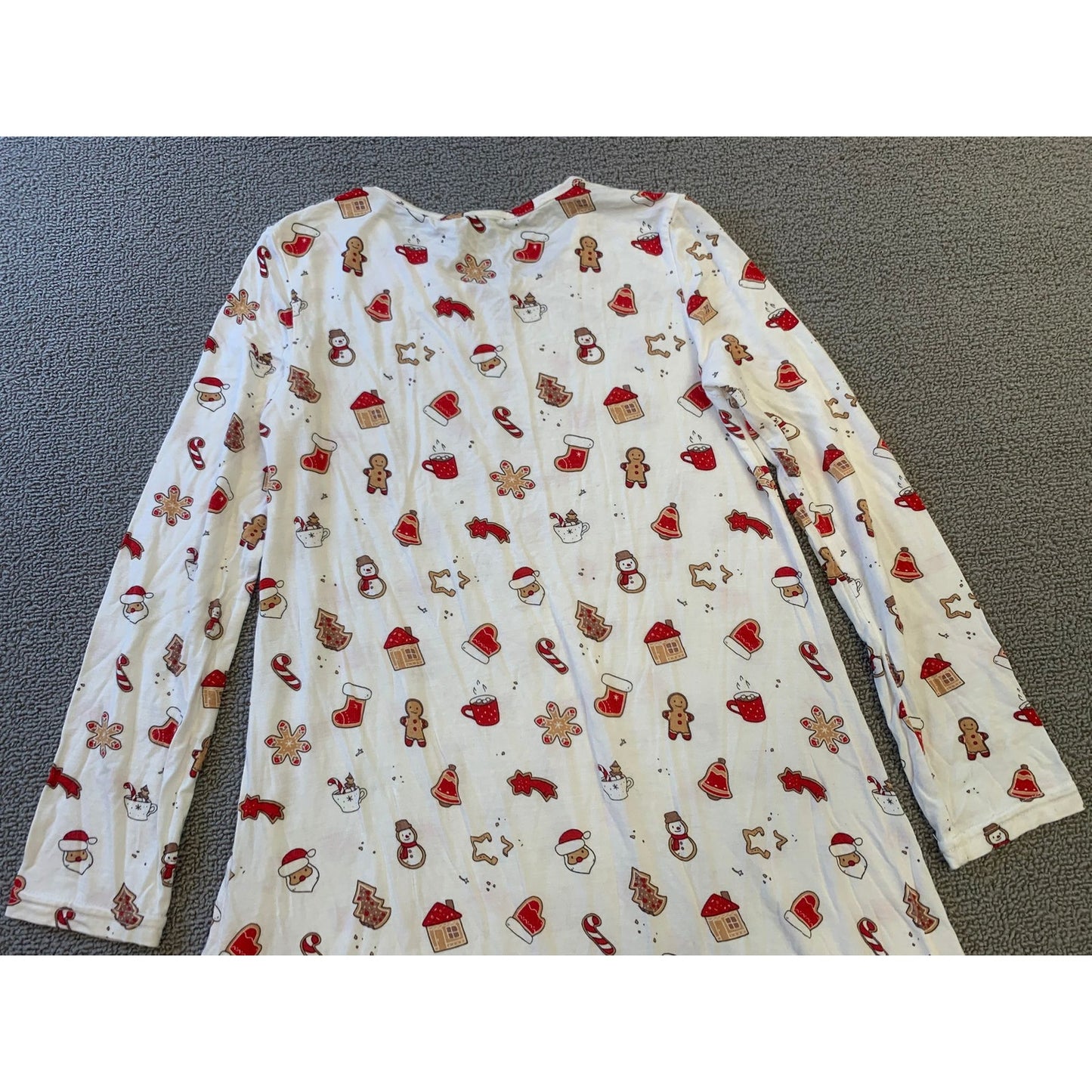 Bellabu Bear Girls 9/10Y White Christmas Gingerbread Nightgown Pajama Dress