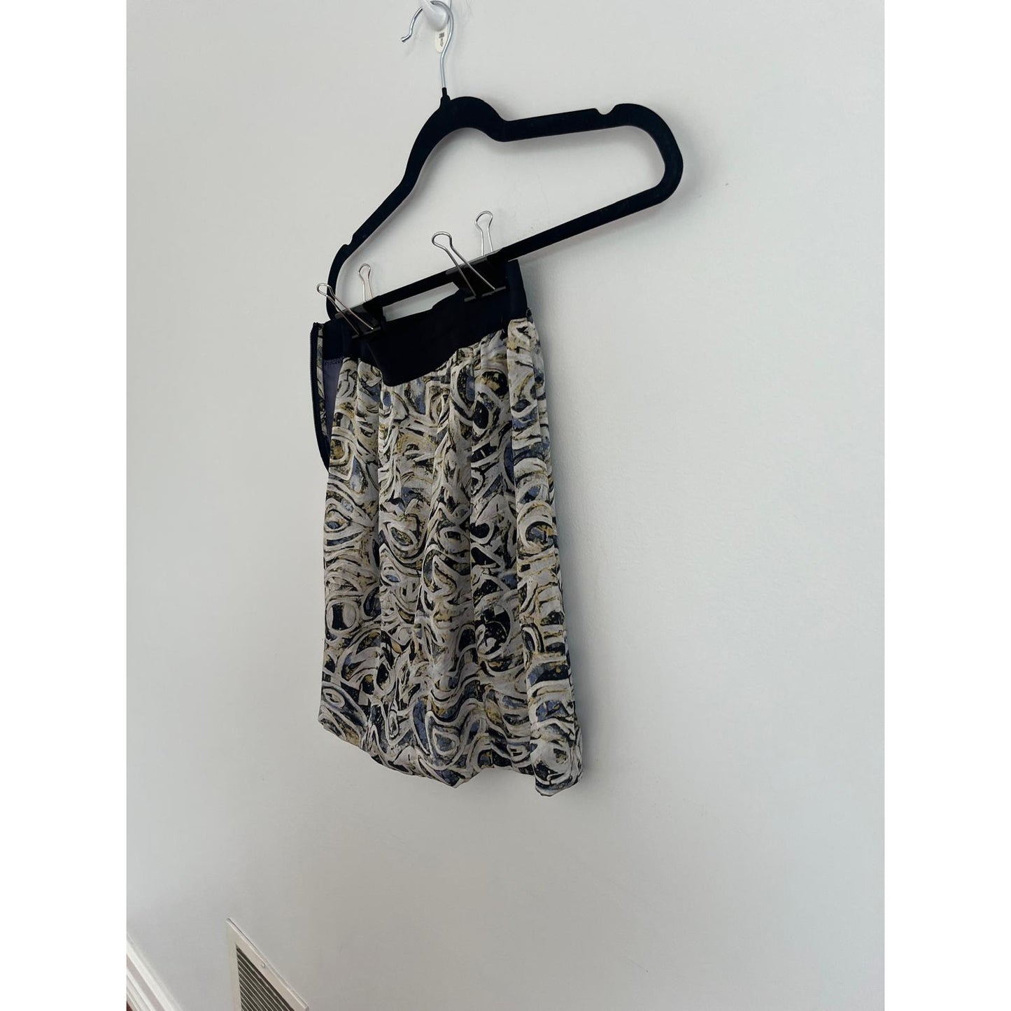 Catherine Malandrino Mini Skirt Womens 2 Draped Abstract Print High Waist