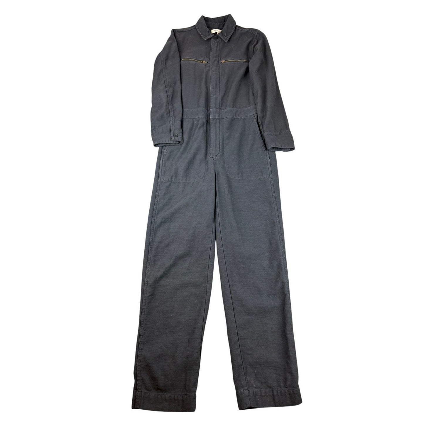Madewell Women XXS Washed Black Utility Jumpsuit Coveralls Cotton Workwear