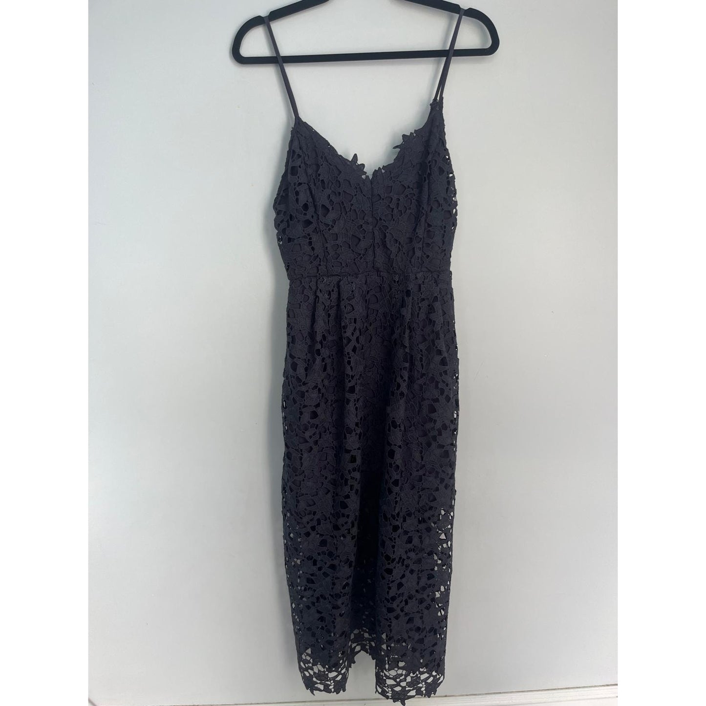 ASTR The Label Lace Midi Dress Women Large Blue Floral Crochet Formal