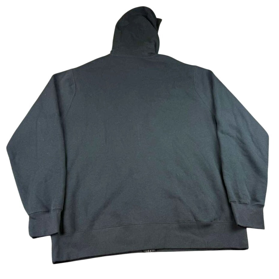 Nike Zip Hoodie XL Tall Black Full Zip Drawstring Hood Swoosh Kangaroo Pocket