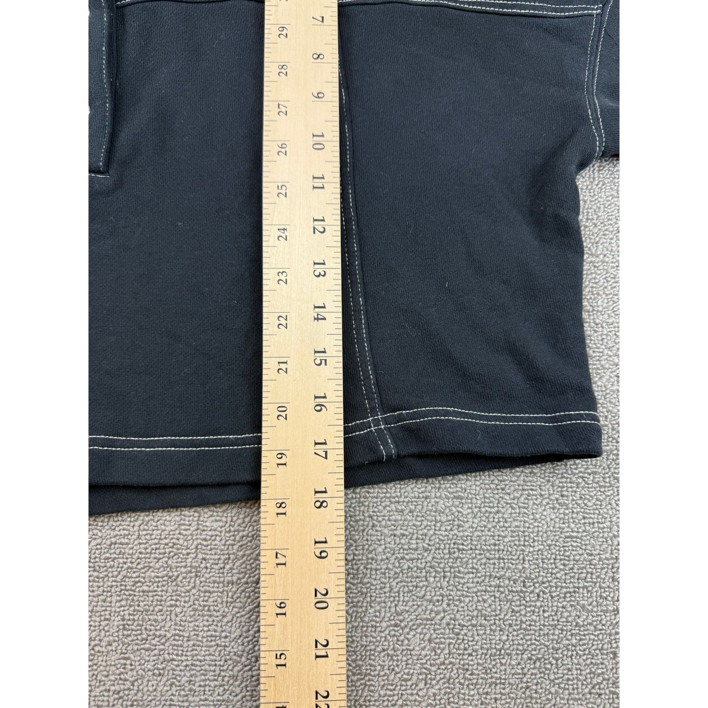 Something Navy Women Small Black Cropped Sweatshirt Contrast Stitching