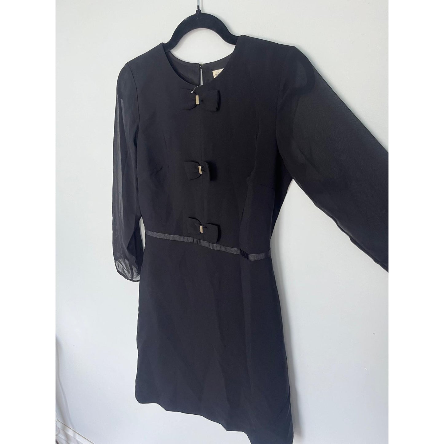 Maison Jules Black Bow Detail Mini Dress Women S NWT Retro Cocktail Holiday
