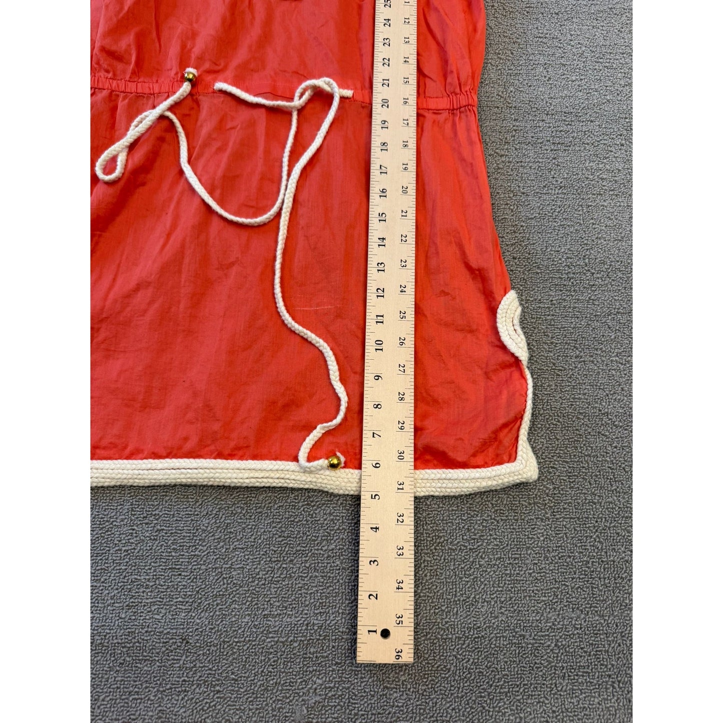 Aqua Woman Medium Orange Tunic Dress Crochet Trim