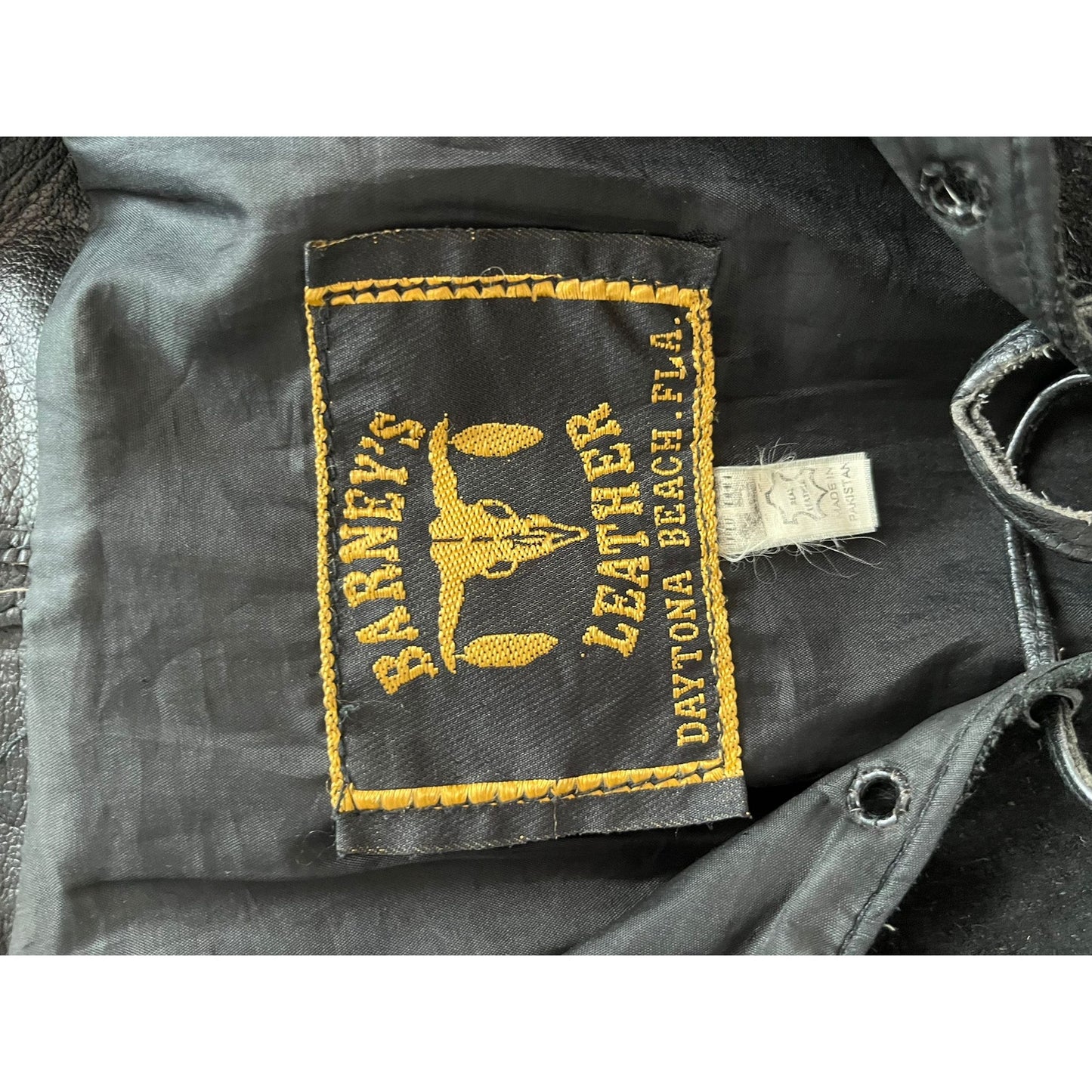 Barney’s Leather Jacket Women Large Black Fringe Western Lace Up USA Made Suede