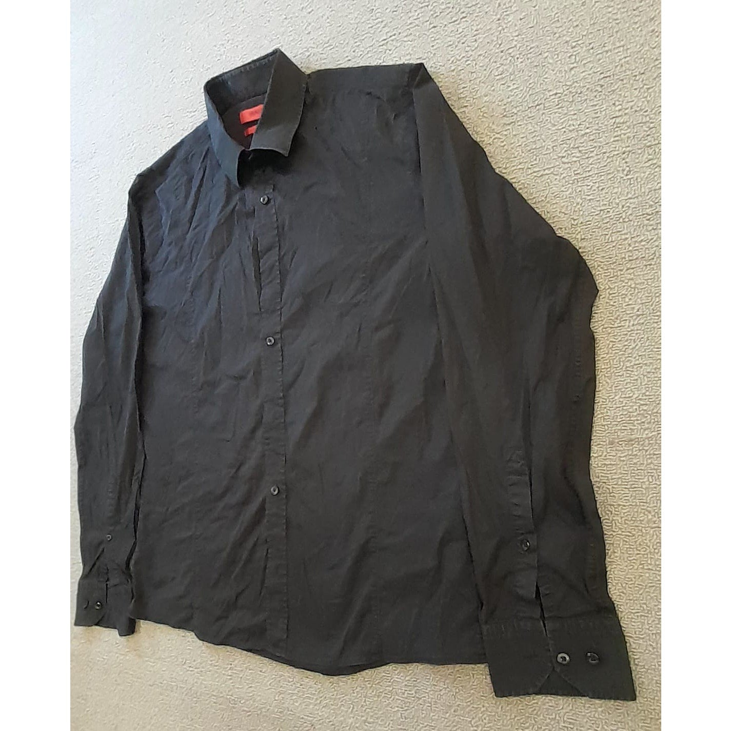 HUGO Hugo Boss Mens Small Black Slim Line Long Sleeve Dress Shirt