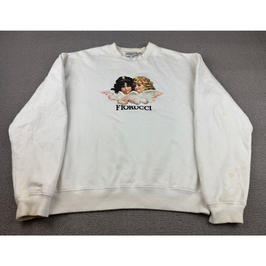 Fiorucci Angels Women Extra-small White Crewneck Sweatshirt Pullover