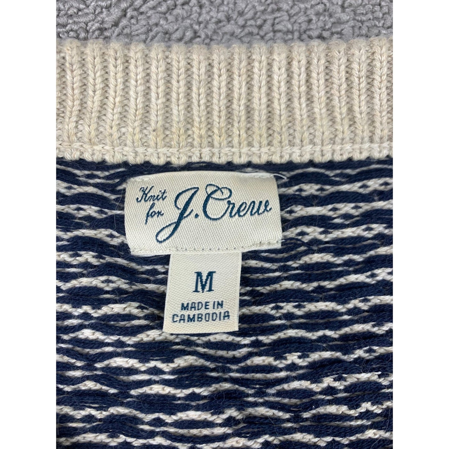 J. Crew Men's Medium Heritage cotton sweater in bird's-eye stitch 100% Cotton